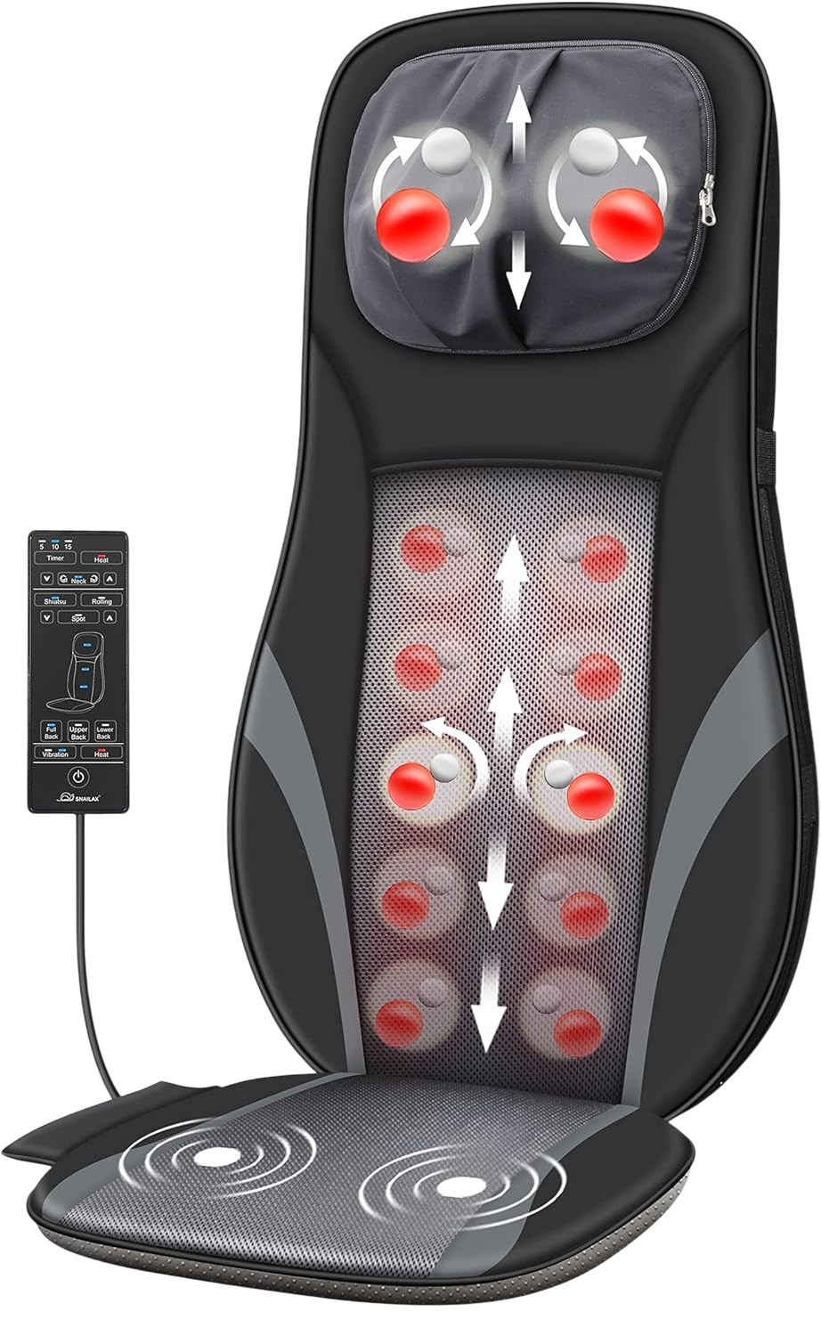 Snailax deep kneading shiatsu chair massager