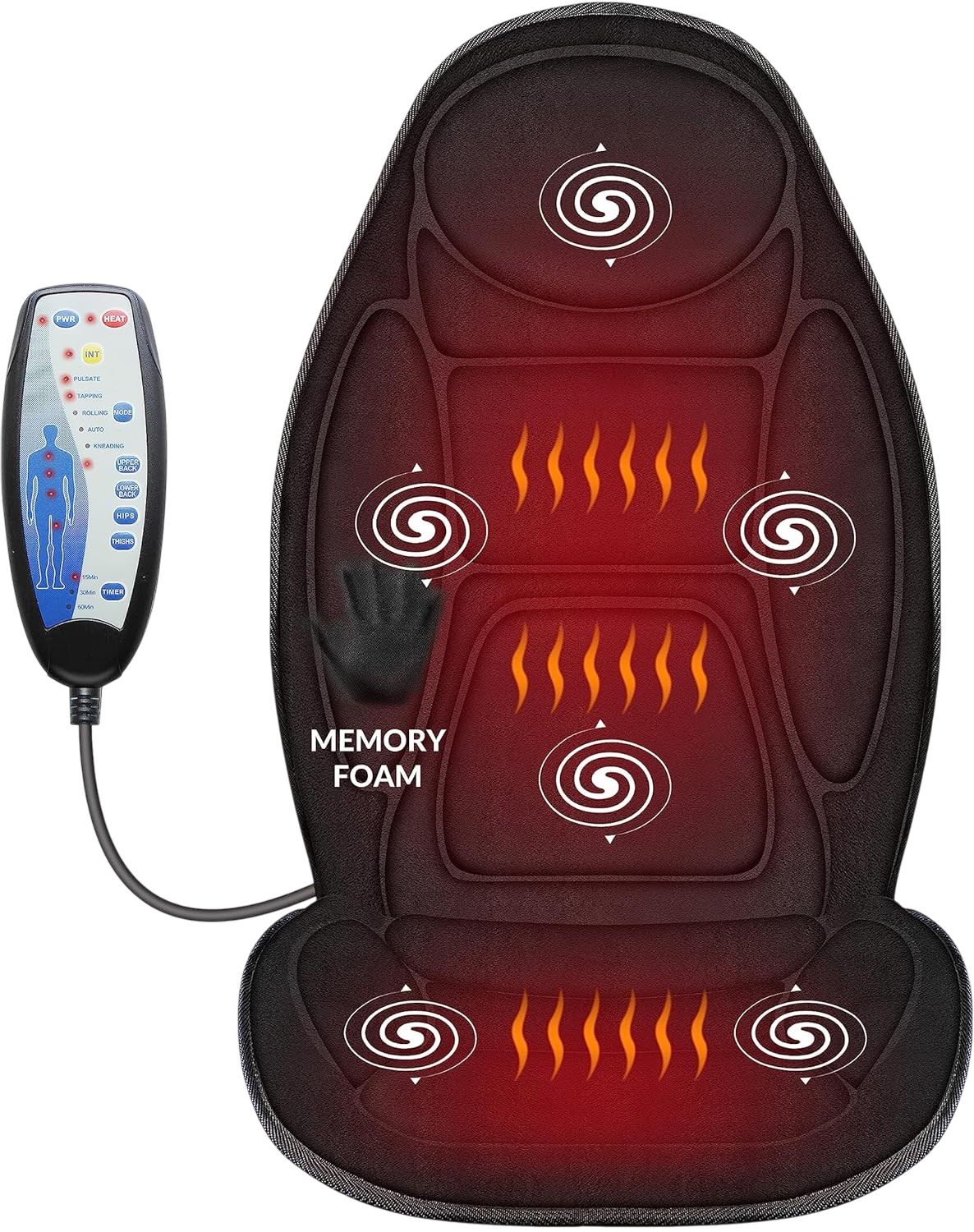 Snailax heated back massage chair pad